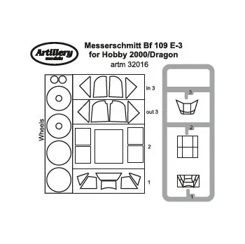Plastikový model 1/32 Masks for Bf 109 E-3 (DRAG/H.2000)