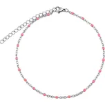 Dámský řetízek na nohu z chirurgické oceli - růžový