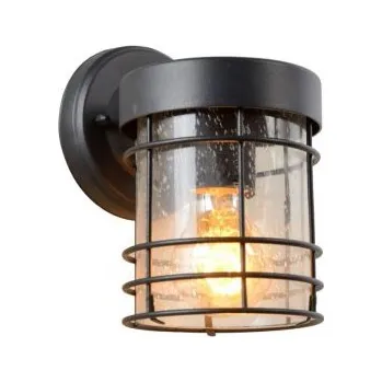 Venkovní osvětlení LUCIDE KEPPEL Wall Light E27 H19cm, IP23, Black, venkovní nástěnné svítidlo