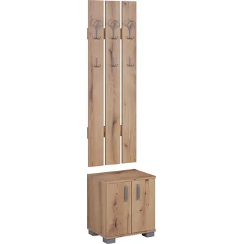 Botník Botník a věšák do předsíně dub artisan APOLON PA-2