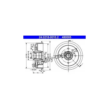 Brzdový buben Brzdový buben ATE 24.0218-0010 (AT 480005) - FORD