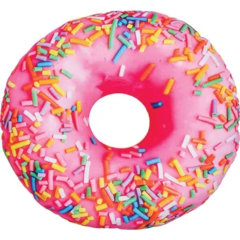 Polštář 3D polštář 52 cm - Donut s polevou růžový
