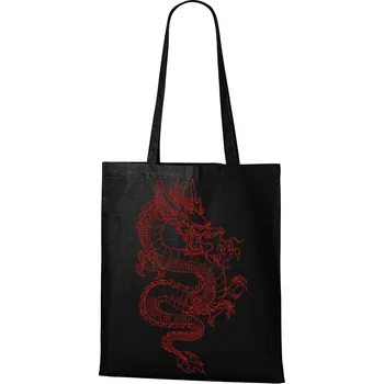 Nákupní taška Plátěná taška Čínský drak, Barva Černá, Velikost 40×45 cm, Canvas Nákupní taška 1108 - DTF/DTG