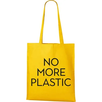 Plátěná taška No more plastic, Barva Žlutá, Velikost 40×45 cm, Canvas Nákupní taška 1105