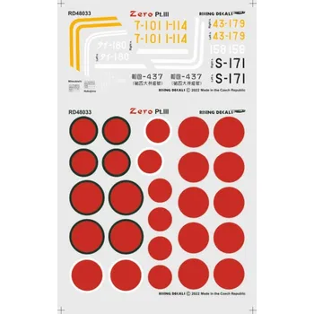 Plastikový model 1/48 Decal A6M2/3 Zero Fighters (6x camo)