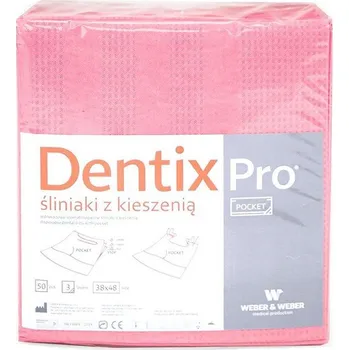 Bryndák pro dospělého Stomatologické ubrousky/bryndáky DentixPro s kapsou 38 x 49 cm, růžová, 50 ks