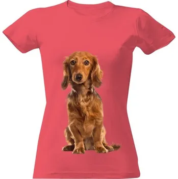 Dámské tričko Tričko s potiskem jezevčíček dámské