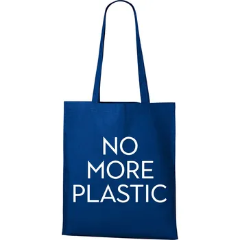 Plátěná taška No more plastic, Barva Modrá, Velikost 40×45 cm, Canvas Nákupní taška 1105