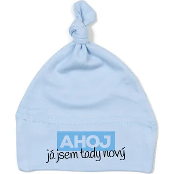 Kojenecká čepice Čepička JÁ JSEM TADY NOVÝ Barva: Modrá