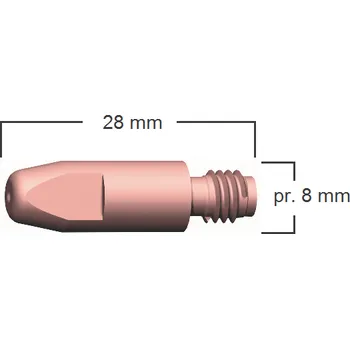 Příslušenství ke svářečce Spotřební díly k hořákům MB 24 BINZEL díl_hořáku: Průvlak pr.1,4 M6/8x28 zirkonový.