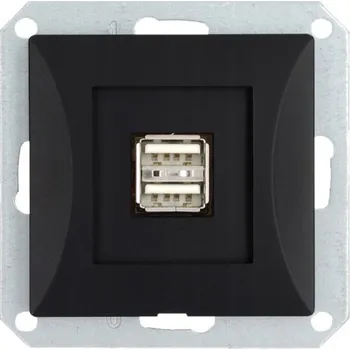 Elektrická zásuvka Timex Zásuvka Opus Style 2xUSB černá