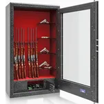 METALK Luxusní prosklená kombinovaná trezorová skříň Cicogna na 11 zbraní