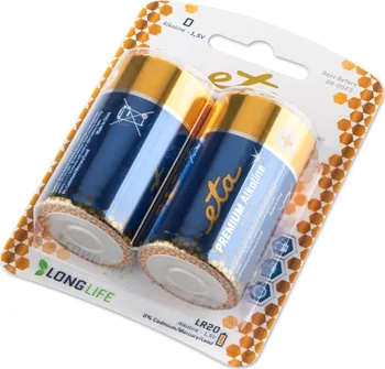 Článková baterie ETA Premium Alkaline D LR20 2 ks