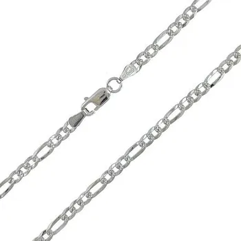 Řetízek Stříbrný řetízek figaro Pavé délka řetízku 45cm