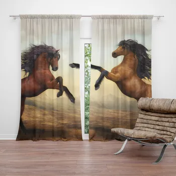 Sablio Vzpínající se koně závěs 2x 140 x 250 cm