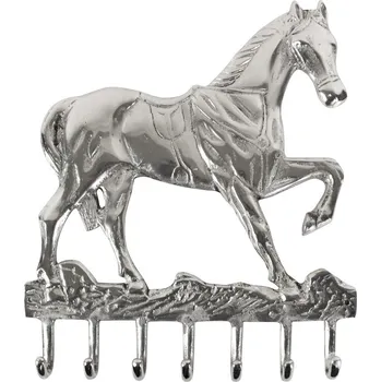 Věšák Stříbrný nástěnný věšák kůň Horse - 4*36*41,5cm