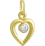 Zlatý přívěsek srdce se zirkonem