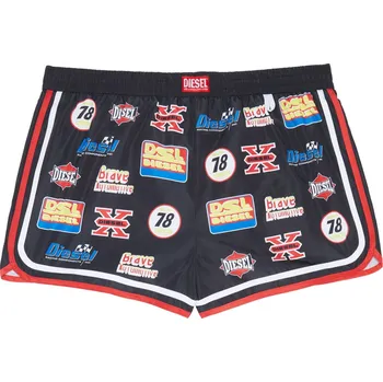 Dámské plavky Pánské koupací kraťasy - 00S0L6-0NDAC-900 - černá/potisk - Diesel L černá s potiskem