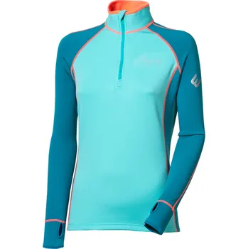 Dámská móda Dámská funkční mikina PROGRESS Tispa Zip modrozelená/mintová Velikost: S