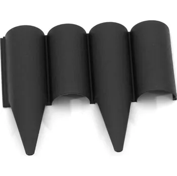 Zahradní obrubník Černý plastový palisádový zahradní obrubník FLOMA Wood - délka 25 cm, výška 12,5 cm