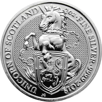 Stříbrná investiční mince The Queen's Beasts The Unicorn 2 Oz 2018