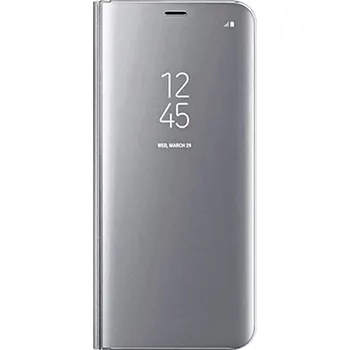 Pouzdro na mobilní telefon Zrcadlový silikonový flip obal pro Samsung Galaxy S22 Plus 5G - stříbrný