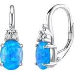 Stříbrné náušnice OLIVIA s modrým opálem