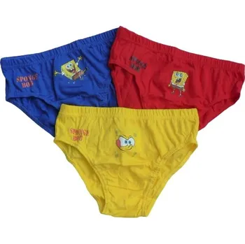 Chlapecké spodní prádlo Chlapecké slipy, 3pack - žlutá/modrá/červená | Spongebob Barva: Modrá/Červená/Žlutá, Velikost: 110/116