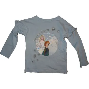 Dívčí světle modré tričko s dlouhým rukávem a obrázkem na téma Frozen 110