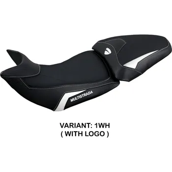 Moto sedlo TPZ Italia Potah sedla Ducati Multistrada 1200 / 1260 (15-20) Jazan model potah sedla: bez loga 1WH (white)