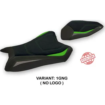 Moto sedlo TPZ Italia potah sedla Kawasaki Ninja ZX 6 R (19-24) Tomar special color ultragrip model potah sedla: s logem 1GNG (green-grey)
