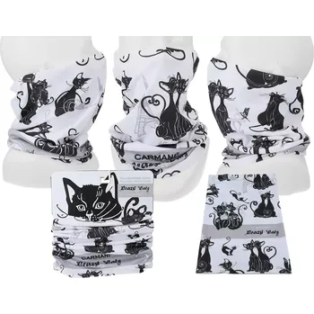 Šátek Carmani® Carmani - Šátek Bláznivé kočky, bílý podklad - 25,5*36,5 cm