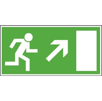 samolepka Tabulka – Úniková cesta schody nahoru napravo, 40 × 20 cm, hliník