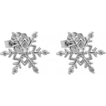 Náušnice Stříbrné náušnice se zirkony vločka Krystal