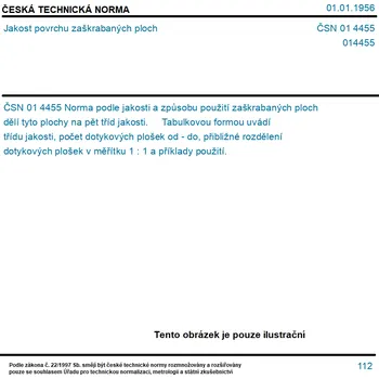 ČSN 01 4455 - Jakost povrchu zaškrabaných ploch - Tisk
