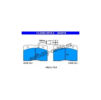 Brzdová destička Sada brzdových destiček ATE 13.0460-4918 (AT 604918) - IVECO