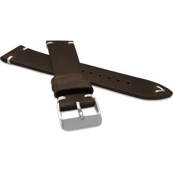 Řemínek na hodinky Hnědý kožený řemínek LAVVU Retro Top Grain LSNUC Šířka řemínku: 24mm