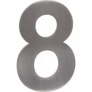 Walteco Číslo 8, výška 50mm, nerez, samolepicí