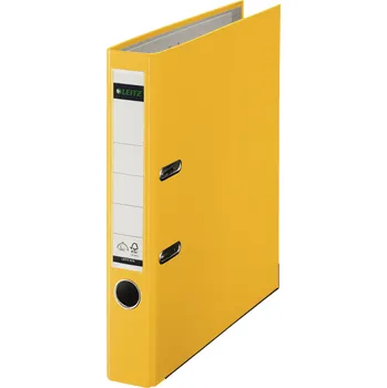 Pákový pořadač Leitz 180, A4, 52 mm, PP/karton, se spodním kováním, žlutý