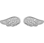 Stříbrné náušnice čiré se Swarovski Elements křídla Krystal