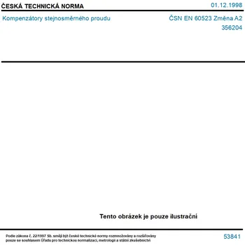 ČSN EN 60523 Změna A2 - Kompenzátory stejnosměrného proudu - Tisk