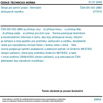 ČSN EN ISO 2860 - Stroje pro zemní práce - Minimální přístupové rozměry - Tisk