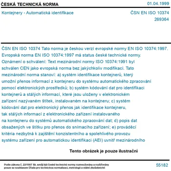 ČSN EN ISO 10374 - Kontejnery - Automatická identifikace - Tisk
