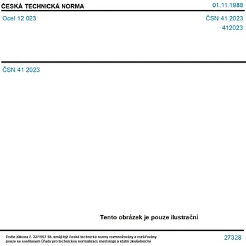 ČSN 41 2023 - Ocel 12 023 - Tisk