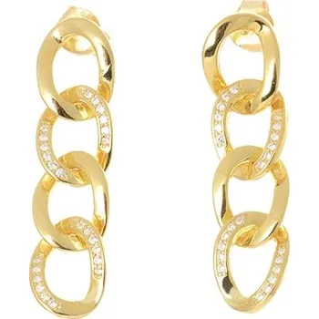 Šperk Stříbrné pozlacené visací náušnice se zirkony AGUP2844-G