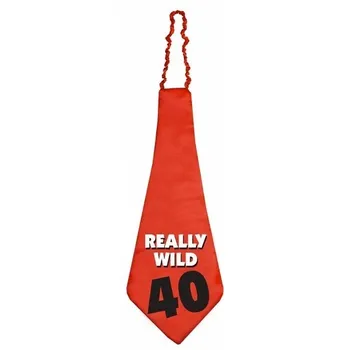 Kravata PartyDeco Kravata číslo s číslem 40 červená