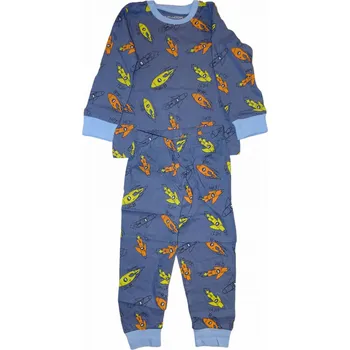 Chlapecké pyžamo Chlapecké modré pyžamo s dlouhým rukávem s raketami 104