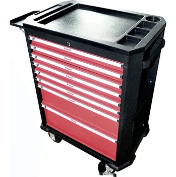 Triumf vozík montážní prázdný, 8 zásuvek, černo-červený - 100-02960