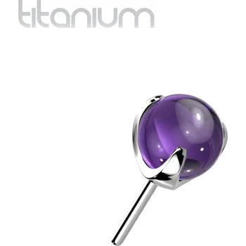 Piercing Šperky4U Kamínek k PUSH IN piercingu TITAN, fialový kamínek - TIT1196A-030