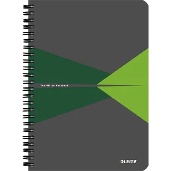Sešit Blok A5 Leitz Office, kroužková vazba, linkovaný, desky, šedo-zelená
